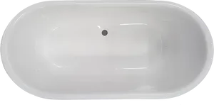 White Oval Bathtub Top View PNG Image