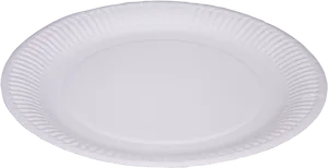 White Paper Plate Top View PNG Image