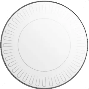 White Paper Plate Top View PNG Image