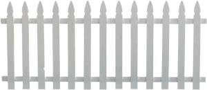 White Picket Fence Isolated PNG Image