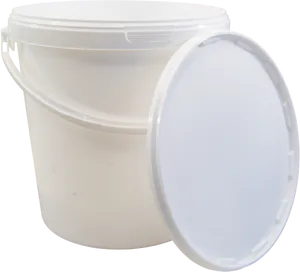 White Plastic Bucketwith Lid PNG Image