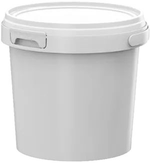 White Plastic Bucketwith Lid PNG Image