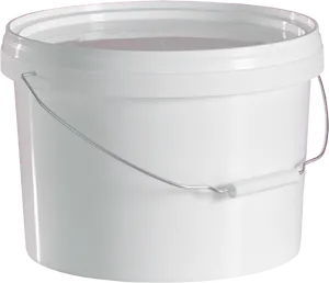 White Plastic Bucketwith Lidand Handle PNG Image