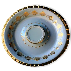 White Plate With Gold Rim Png 2 PNG Image