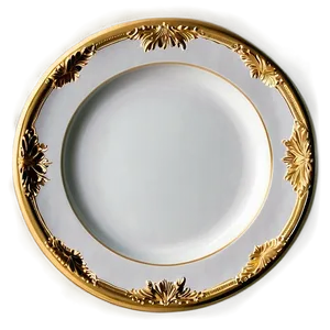 White Plate With Gold Rim Png 33 PNG Image