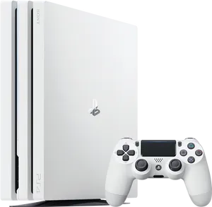 White Play Station4 Proand Controller PNG Image