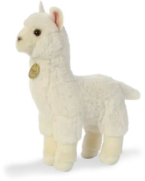 White Plush Alpaca Toy PNG Image