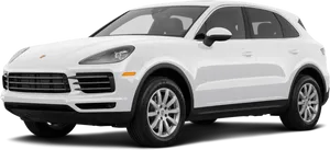 White Porsche Cayenne S U V Side View PNG Image