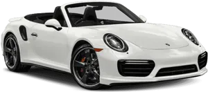 White Porsche911 Cabriolet Side View PNG Image