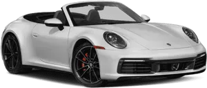 White Porsche911 Cabriolet Side View PNG Image