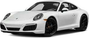 White Porsche911 Carrera Side View PNG Image