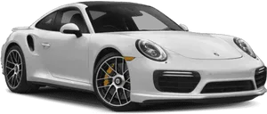 White Porsche911 Turbo Side View PNG Image