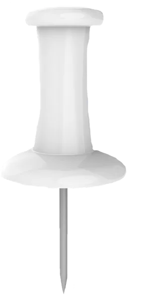 White Pushpin Isolated PNG Image