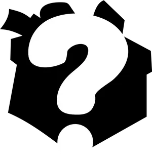 White Question Mark Black Background PNG Image