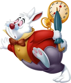 White Rabbit Alicein Wonderland PNG Image