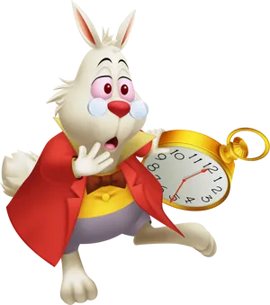 White Rabbit Late Alice In Wonderland PNG Image