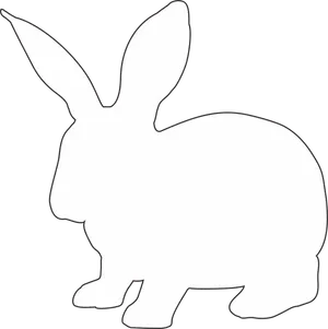 White Rabbit Silhouette Graphic PNG Image