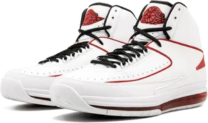 White Red Air Jordan Sneakers PNG Image