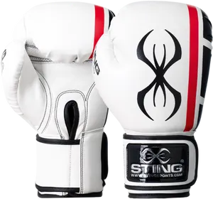 White Red Boxing Gloves Sting Brand PNG Image