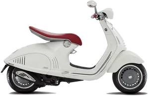 White Red Classic Scooter PNG Image