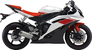 White Red Sport Motorcycle PNG Image