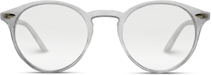 White Round Framed Sunglasses PNG Image