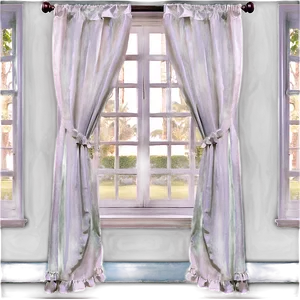 White Ruffled Curtains Png Vcs PNG Image