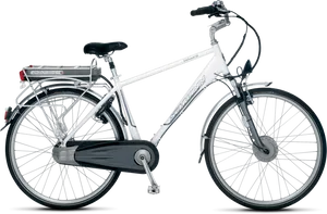 White Schwinn Electric Bicycle PNG Image