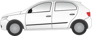 White Sedan Car Vector Illustration PNG Image