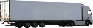 White Semi Truck Side View PNG Image