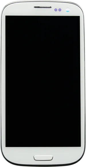 White Smartphone Blank Screen PNG Image