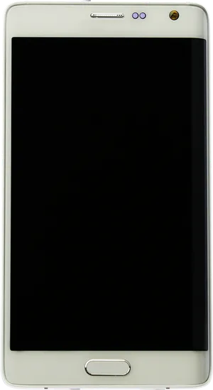 White Smartphone Blank Screen PNG Image