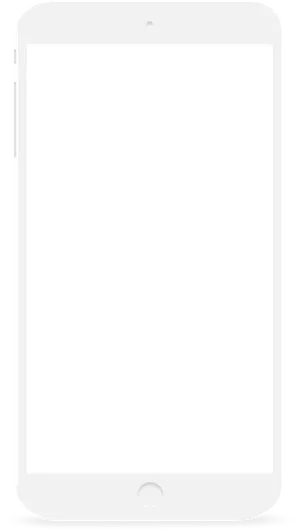 White Smartphone Blank Screen PNG Image