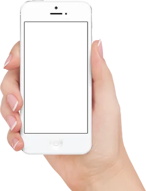 White Smartphonein Hand Isolated PNG Image