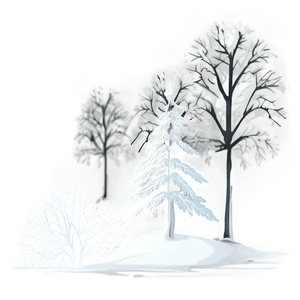 White Snowy Tree Landscape Png Ajr PNG Image