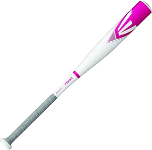 White Softball Batwith Pink Details PNG Image