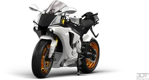 White Sport Motorcycle H D PNG Image