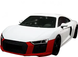 White Sports Car Front Bumper Promotion PNG Image