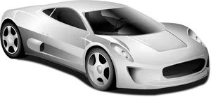 White Sports Car Illustration PNG Image