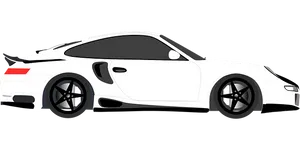 White Sports Car Silhouette PNG Image