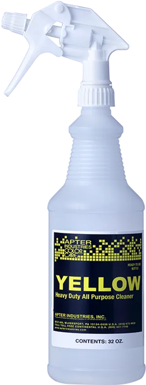 White Spray Bottle Yellow Cleaner Label PNG Image