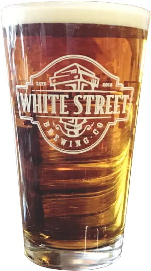 White Street Brewing Co Beer Glass PNG Image