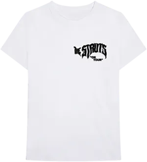 White T Shirtwith Black Graphic Print PNG Image