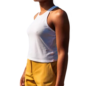 White Tank Top With Side Slits Png Aqe PNG Image