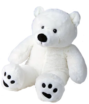 White Teddy Bear Black Background PNG Image