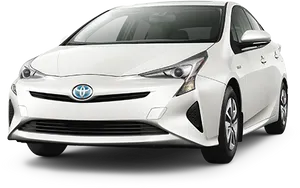 White Toyota Prius Angled View PNG Image