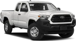 White Toyota Tacoma Pickup Truck PNG Image