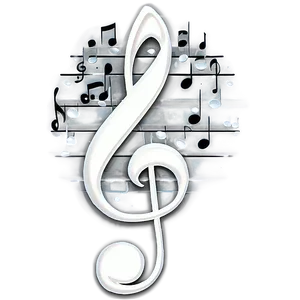 White Treble Clef Music Notes Png Poe80 PNG Image