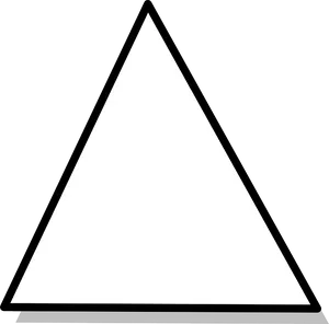 White Triangle Black Outline PNG Image