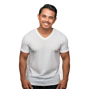 White V-neck T-shirt Mockup Png Jma75 PNG Image